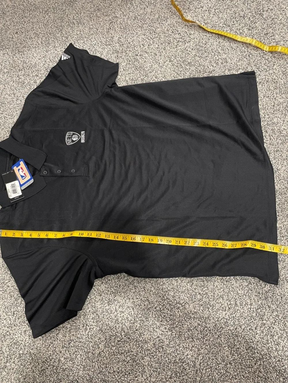 adidas Black Brooklyn Nets Polo Shirt NBA 2XL NWT
